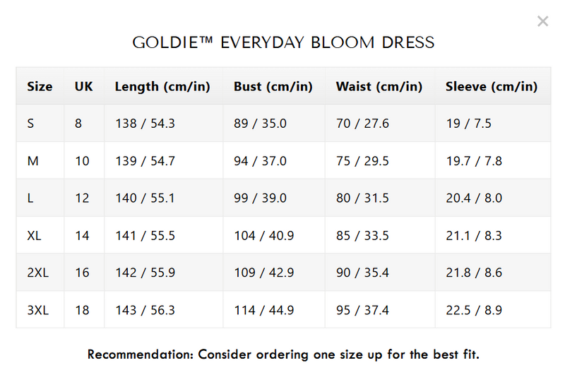 Size chart for DANZEL / BOHO MAXI DRESS
