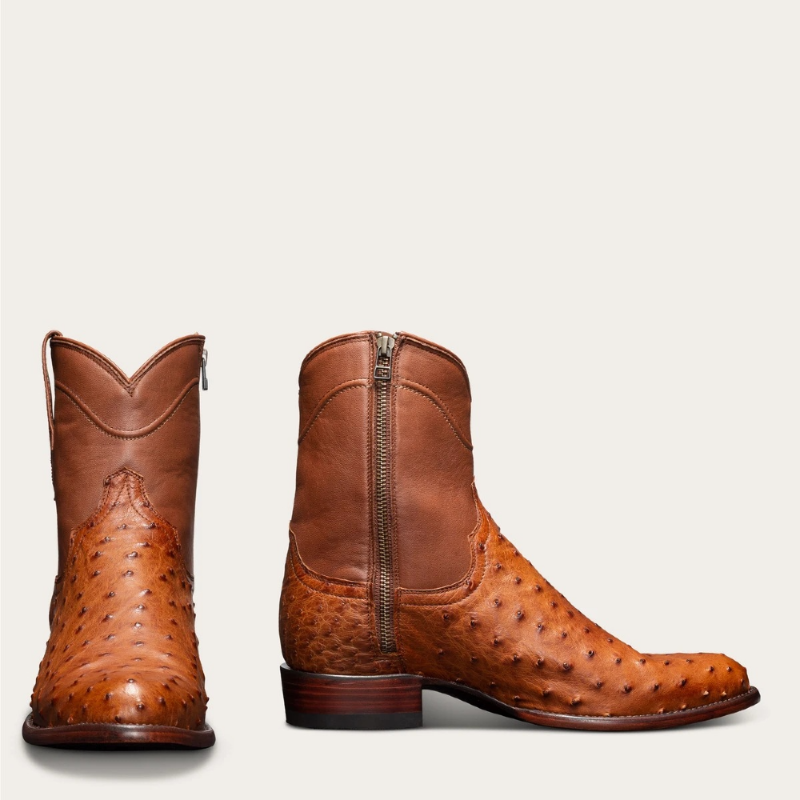 Grand Quill Ostrich Zip Boot