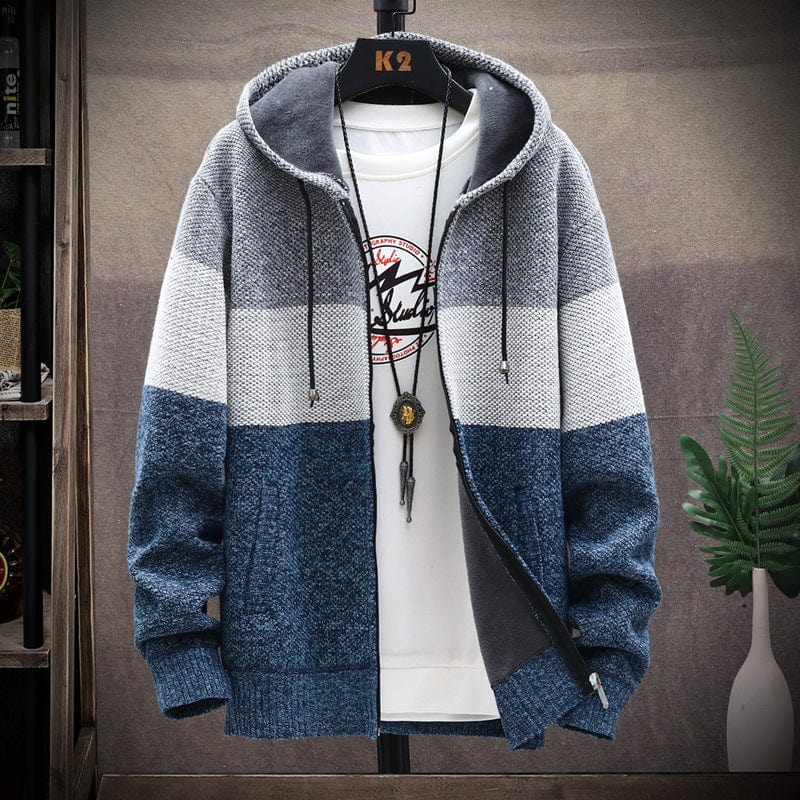 Henry Men’s Colour-Block Sherpa Lined Hoodie Jacket
