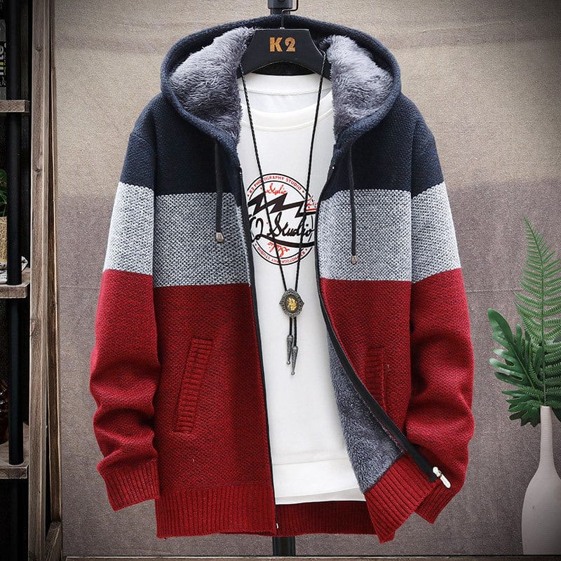Henry Men’s Colour-Block Sherpa Lined Hoodie Jacket