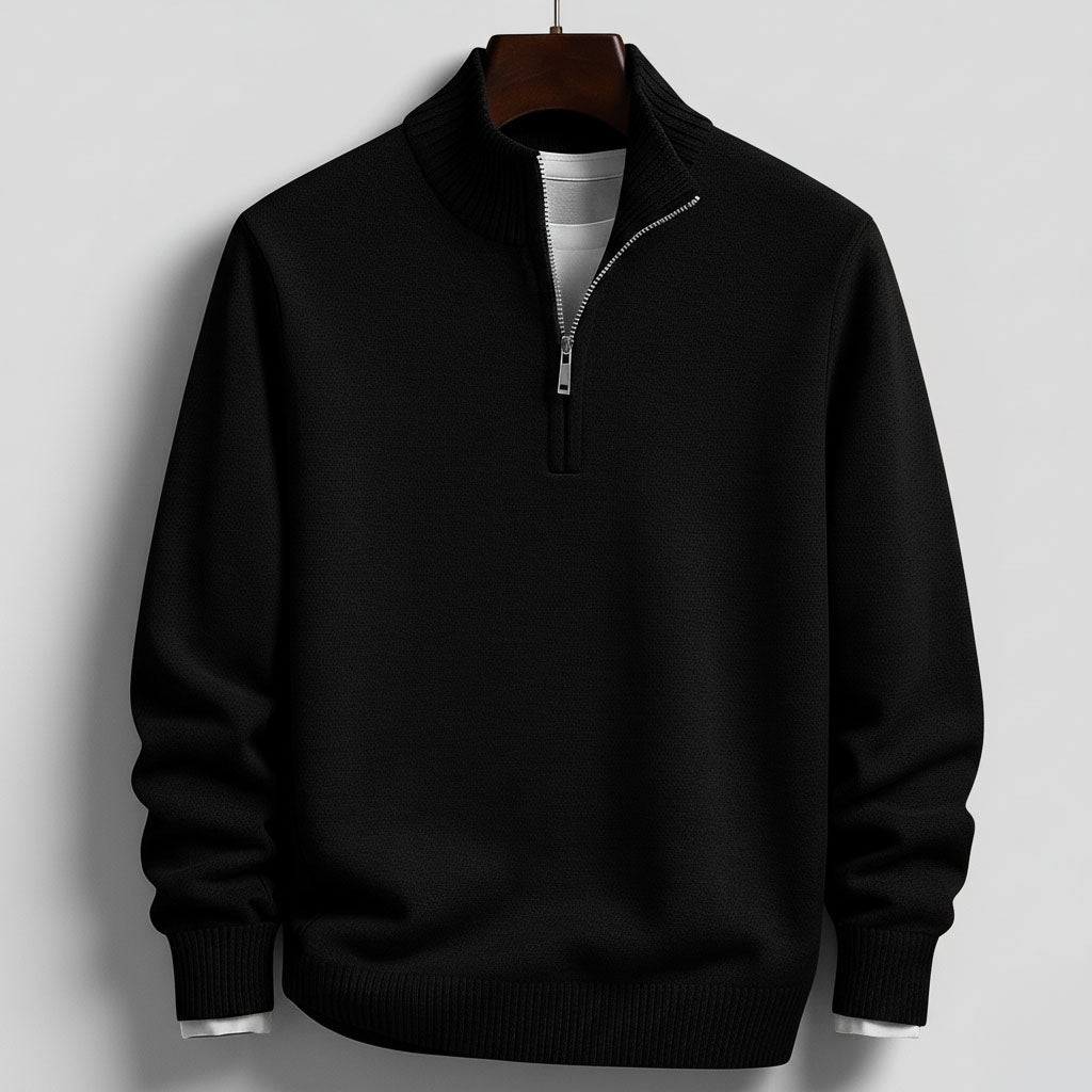 THE KENTON COTTON HALF- ZIP SWEATER