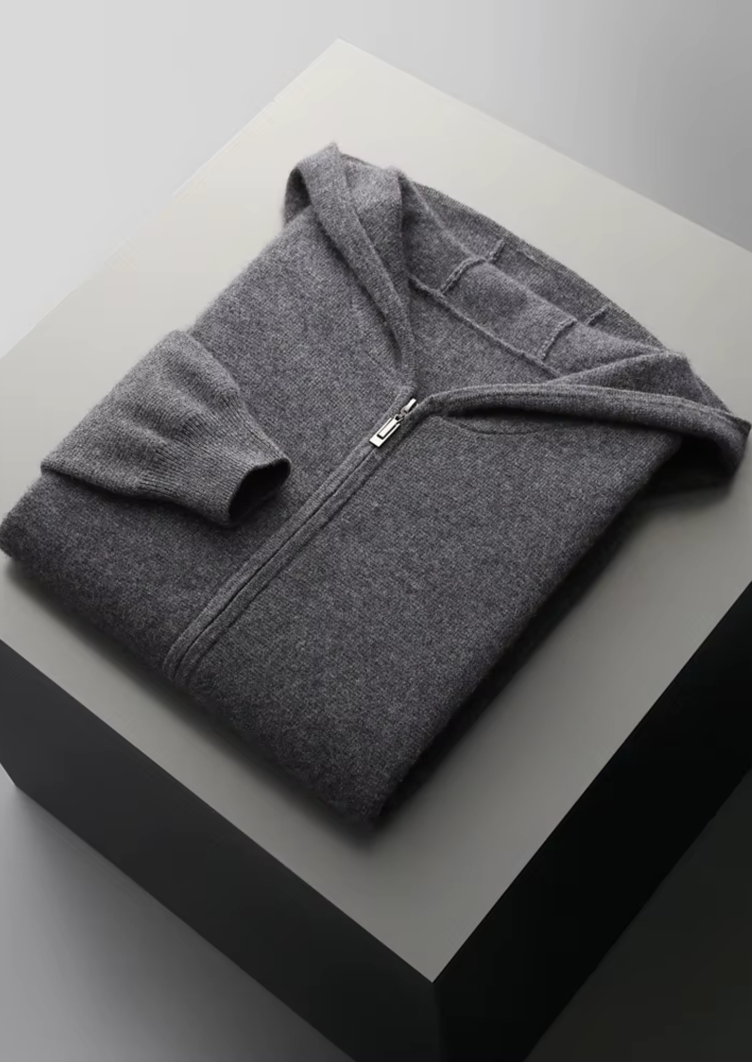 PURE EXTRA-FINE MERINO WOOL ZIPPER HOODIE