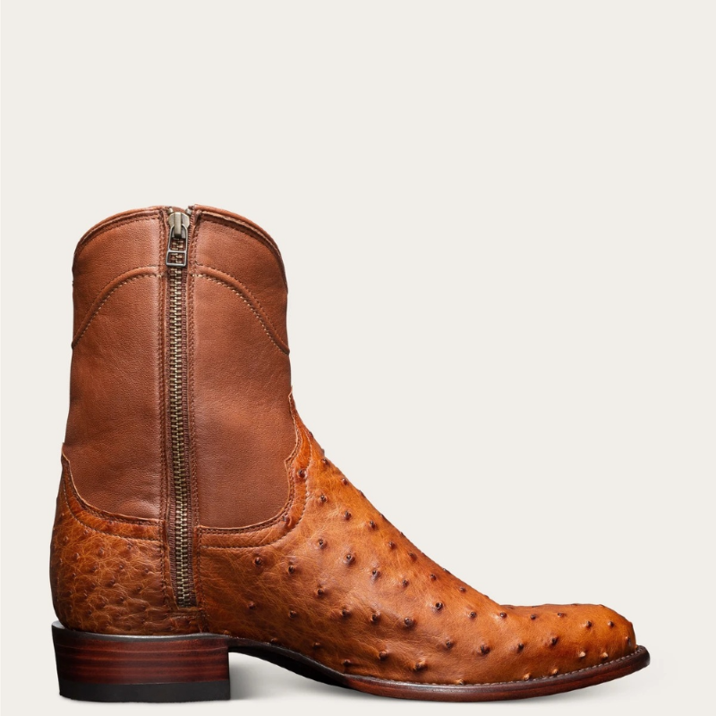 Grand Quill Ostrich Zip Boot