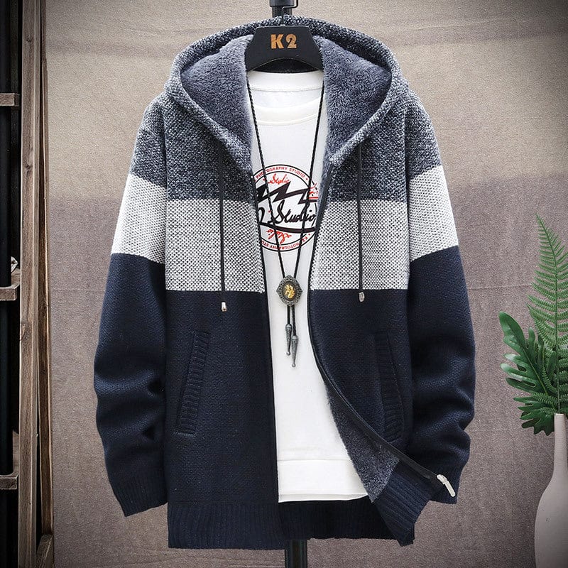 Henry Men’s Colour-Block Sherpa Lined Hoodie Jacket