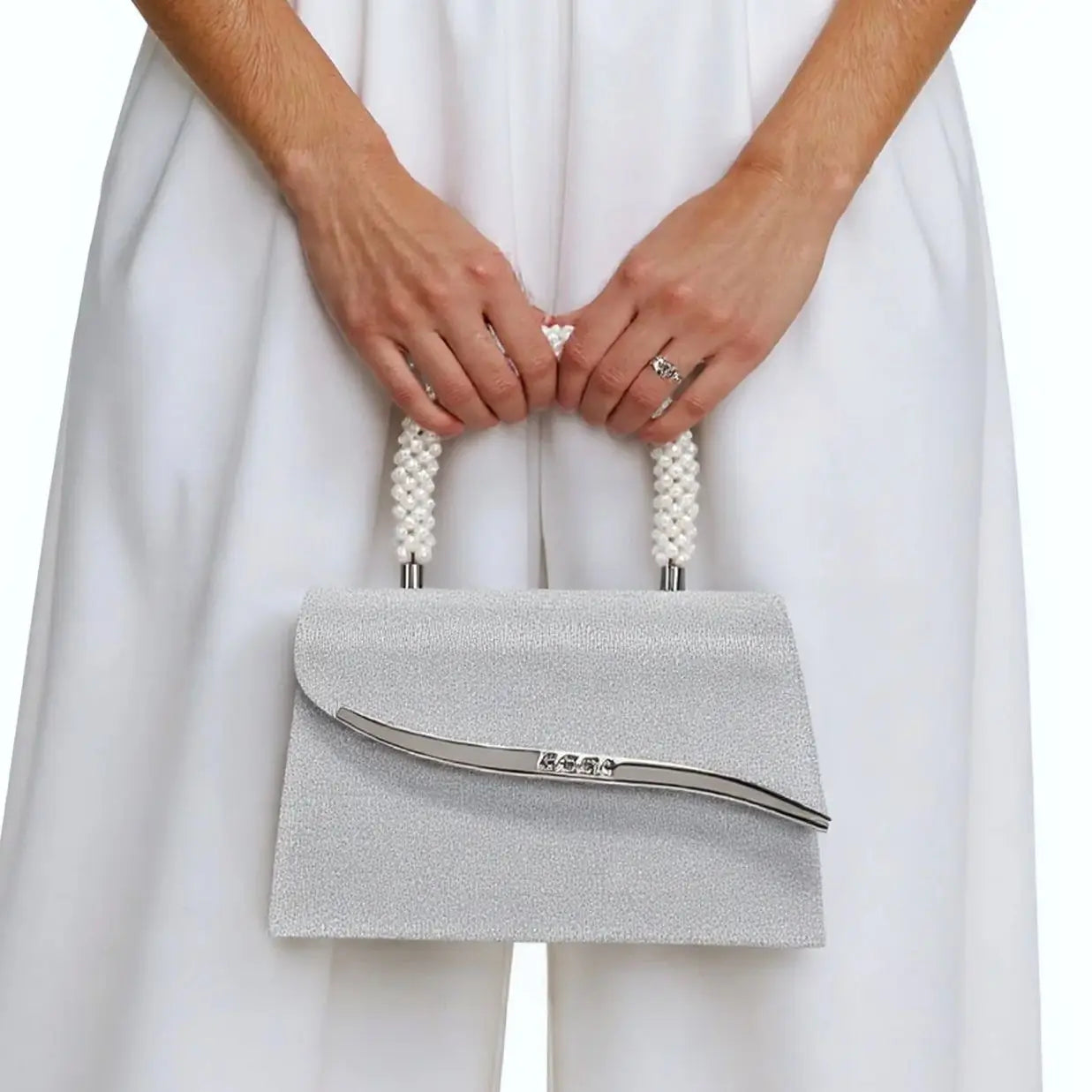 Ava Sequin Pearl Clutch