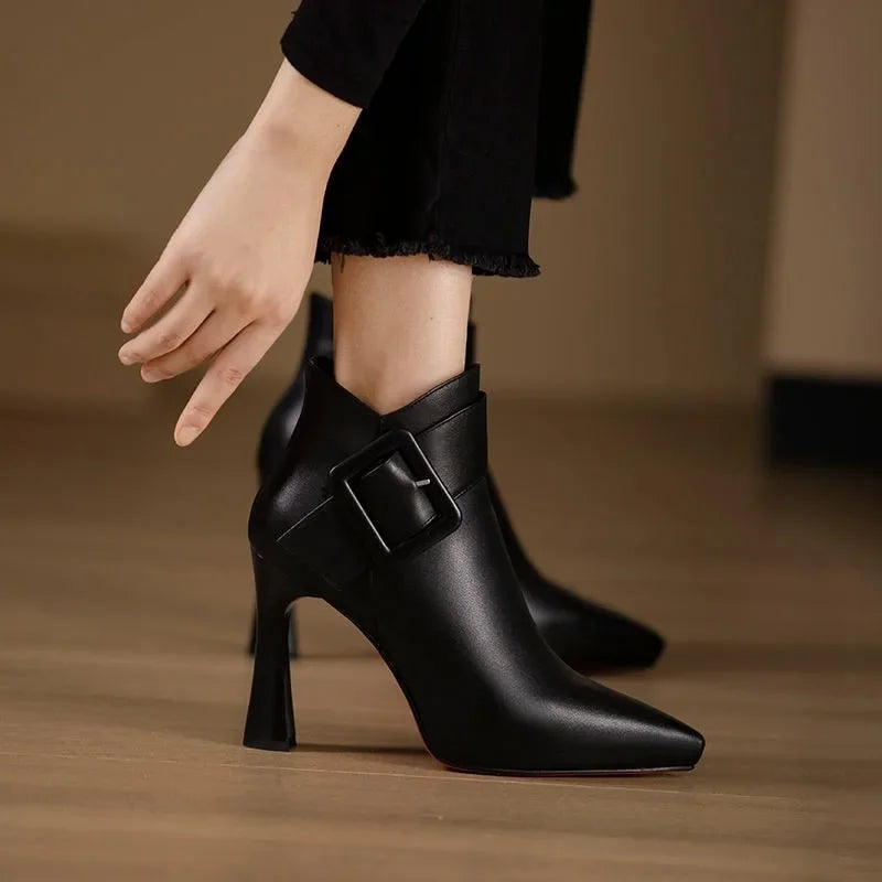 AVALARA BUCKLE HEEL BOOTS