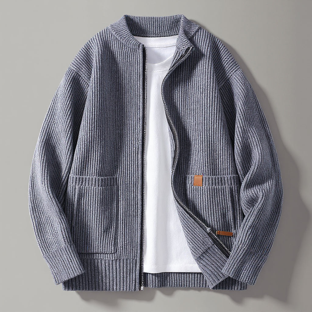ASHFORD RIBBED KNIT CARDIGAN.