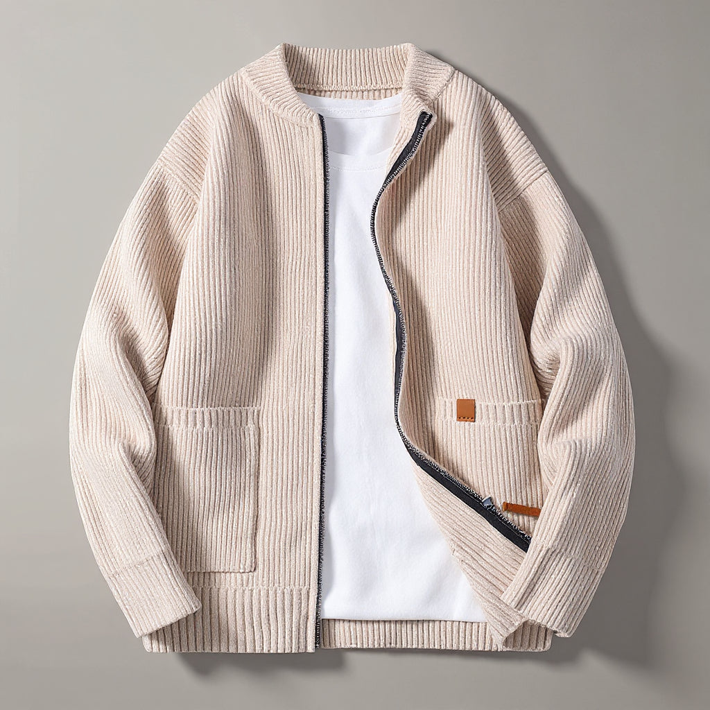 ASHFORD RIBBED KNIT CARDIGAN.