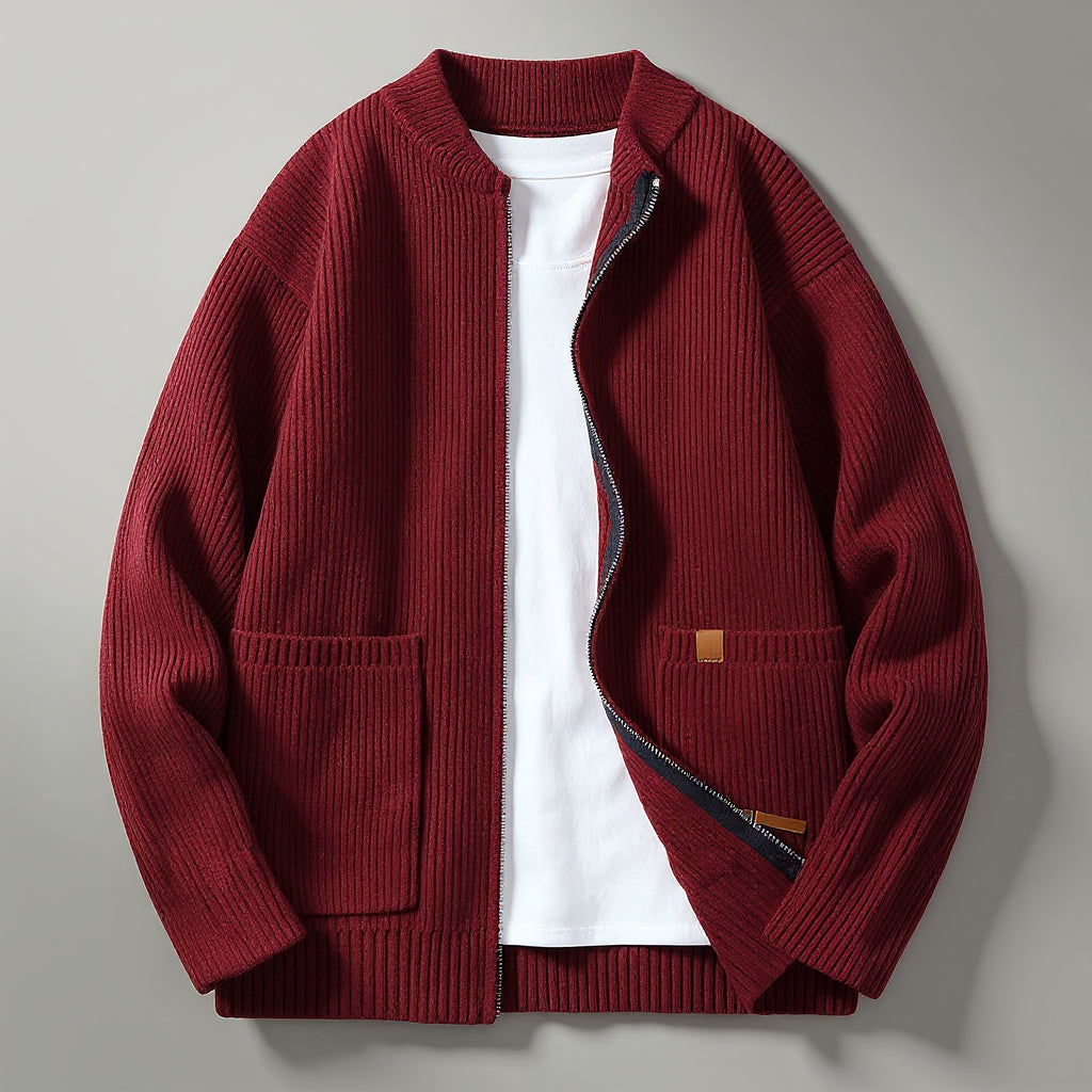 ASHFORD RIBBED KNIT CARDIGAN.
