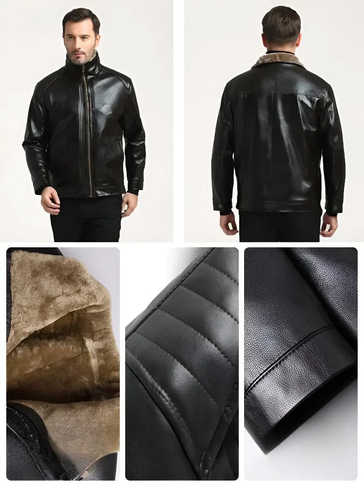 Men‘s Quilted Faux Leather Jacket【Fashion and warmth】