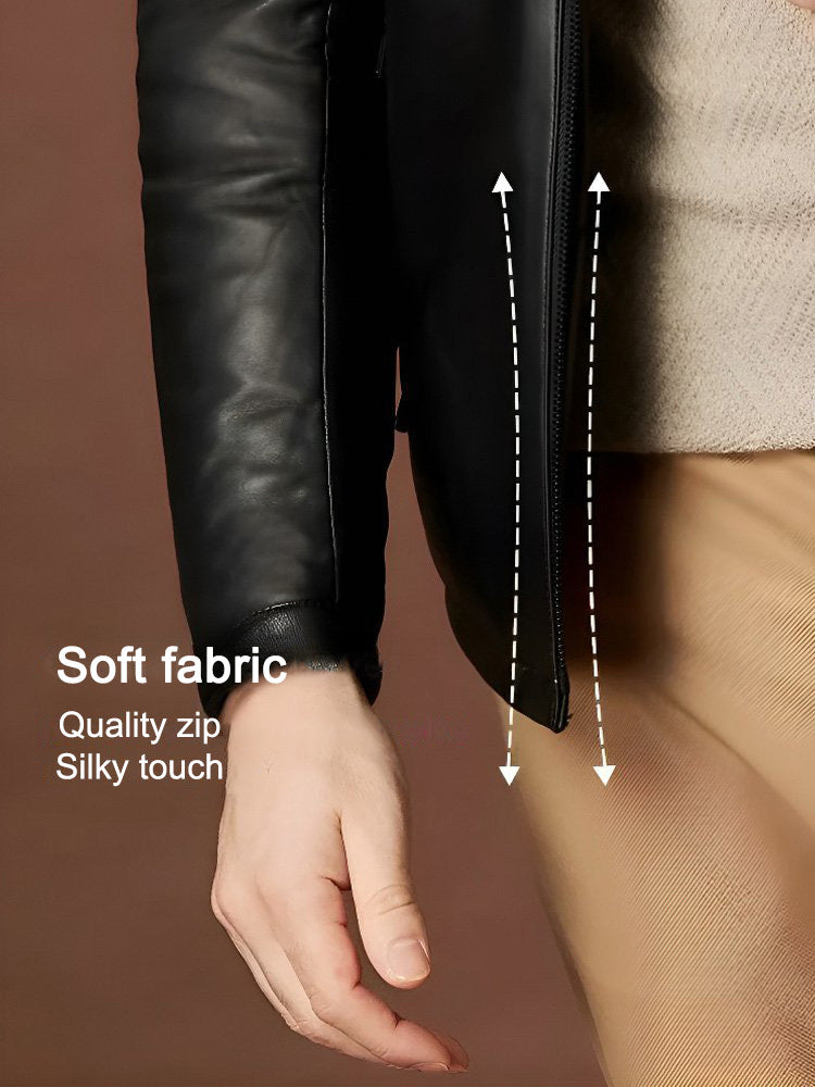 Men‘s Quilted Faux Leather Jacket【Fashion and warmth】